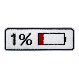 1% Battery Icon Chenille Patch