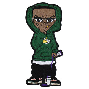 Hood & Glasses On Boy with the Dripping DLC Chenille Patch