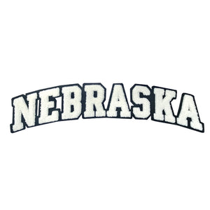 Varsity State Name Nebraska in Multicolor Chenille Patch