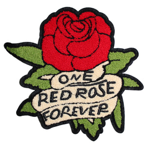 One Red Rose Forever Chenille Patch