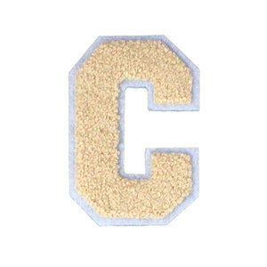 Letter Varsity Alphabets A to Z Beige Cream 4 Inch