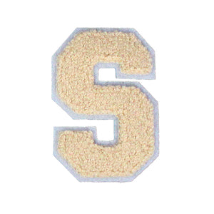 Letter Varsity Alphabets A to Z Beige Cream 4 Inch