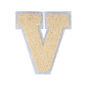 Letter Varsity Alphabets A to Z Beige Cream 4 Inch