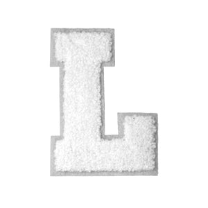 Letter Varsity Alphabets A to Z White & White 2.5 Inch