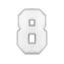 Load image into Gallery viewer, Varsity Number 0 to 9 Size 2.5, 4, 6, and 8 Inches White White
