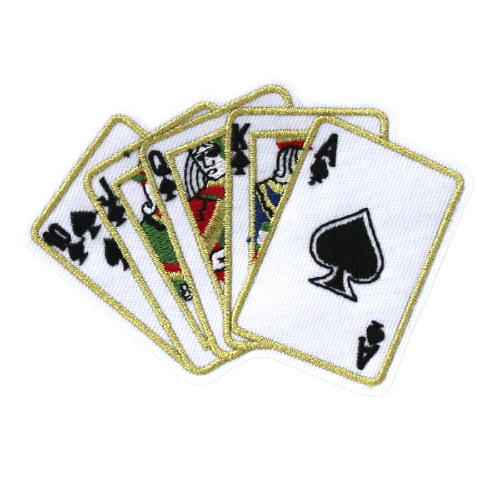 Spade Royal Flush Spade Card Embroidery Patch