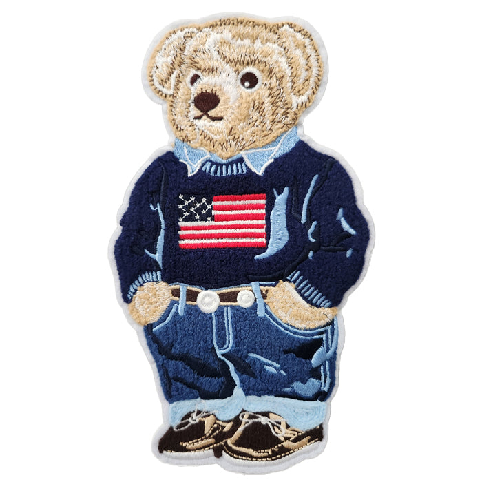 USA Pullover Bear Chenille Patch