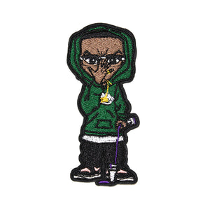 Hood & Glasses On Boy with the Dripping DLC Embroidery Patch