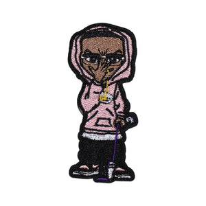 Hood & Glasses On Boy with the Dripping DLC Embroidery Patch