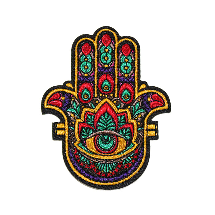 Hamsa Jewish symbol, Amulet of Happiness, Luck, Health, and Good Fortune Embroidery Patch