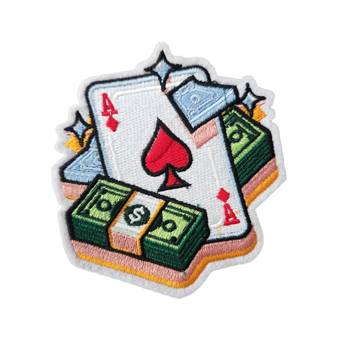 Bling Money Ace Card Embroidery Patch