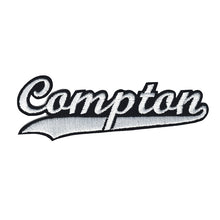 Load image into Gallery viewer, Varsity City Name Compton in Multicolor Embroidery Patch
