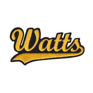 Varsity City Name Watts in Multicolor Embroidery Patch