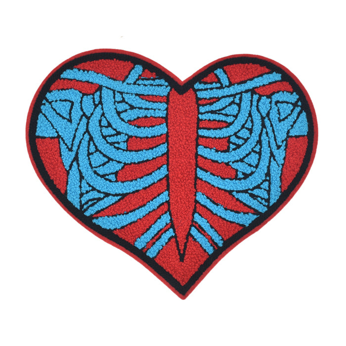 Heart Bones Chenille Patch