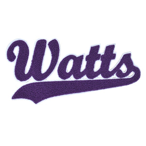 Varsity City Name Watts in Multicolor Chenille Patch