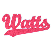 Load image into Gallery viewer, Varsity City Name Watts in Multicolor Chenille Patch
