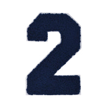 Load image into Gallery viewer, NAVY BLUE Varsity Number 0 to 9 Size 2.5, 4, 6, and 8 Inches Navy Blue
