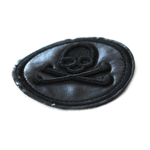 Skull Embroidery Leather Patch