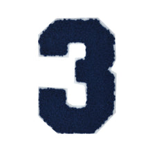 Load image into Gallery viewer, NAVY BLUE Varsity Number 0 to 9 Size 2.5, 4, 6, and 8 Inches Navy Blue
