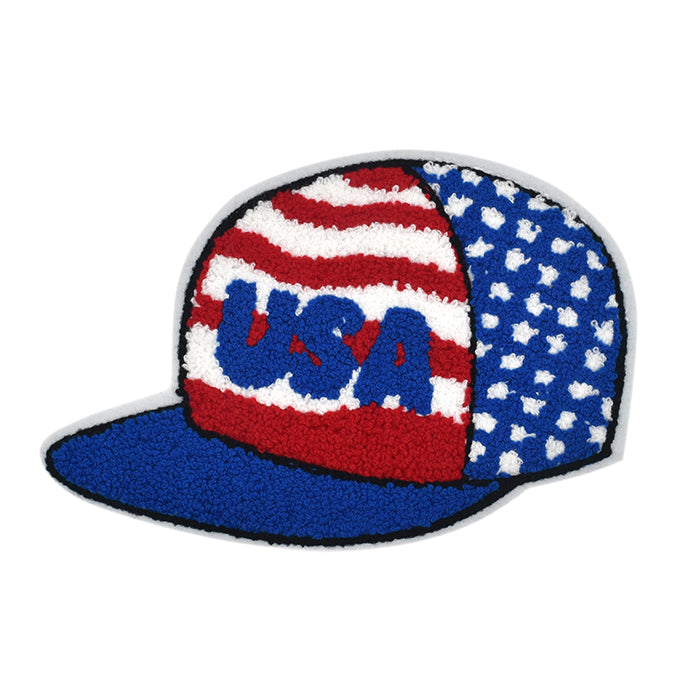 American Flag Star Spangled USA Hat Chenille Patch