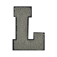 Load image into Gallery viewer, Letter Varsity Alphabets A to Z Grey Black 2.5 Inch
