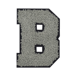 Letter Varsity Alphabets A to Z Grey Black 2.5 Inch