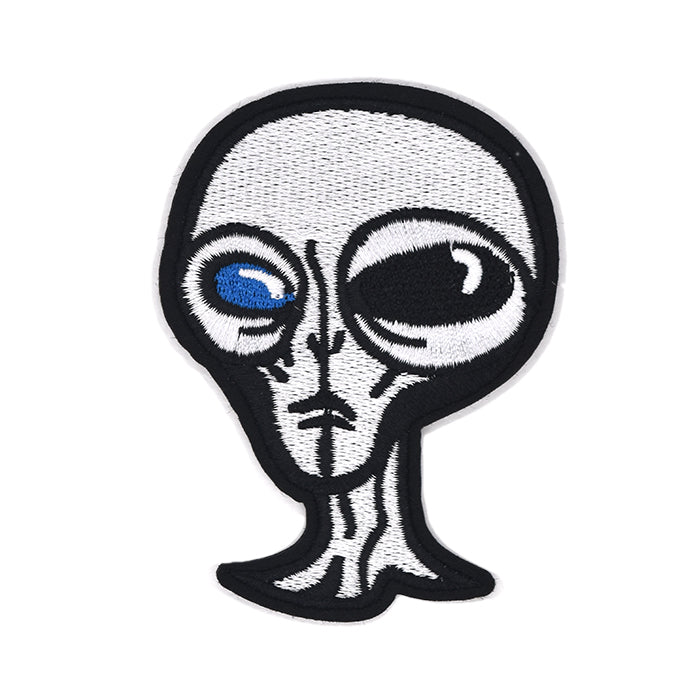 Alien Face Embroidery Patch