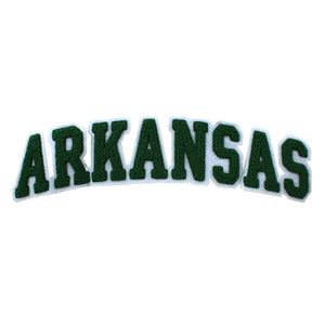 Varsity State Name Arkansas in Multicolor Chenille Patch