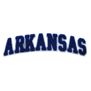 Varsity State Name Arkansas in Multicolor Chenille Patch