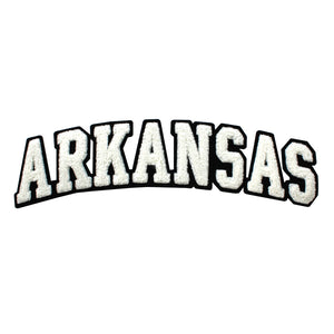 Varsity State Name Arkansas in Multicolor Chenille Patch