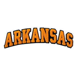 Varsity State Name Arkansas in Multicolor Chenille Patch