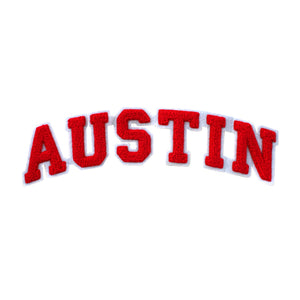 Varsity City Name Austin in Multicolor Chenille Patch