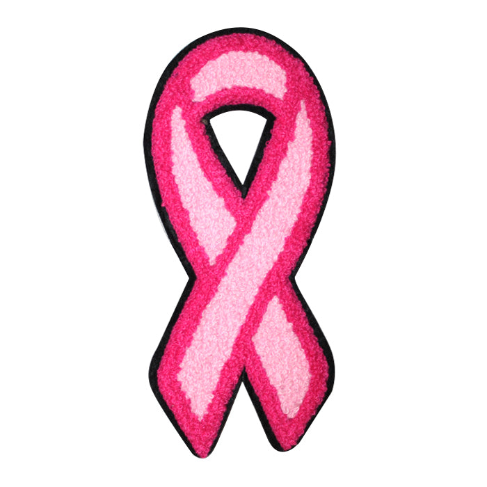 Breast Cancer Ribbon Chenille Patch