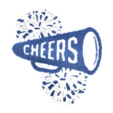 Load image into Gallery viewer, Cheers Cheerleader Pom Poms Megaphone Chenille Patch
