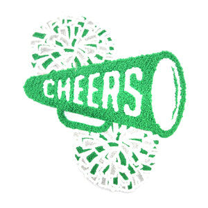 Cheers Cheerleader Pom Poms Megaphone Chenille Patch