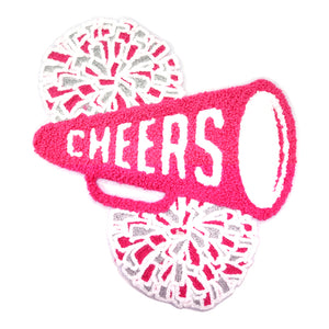 Cheers Cheerleader Pom Poms Megaphone Chenille Patch