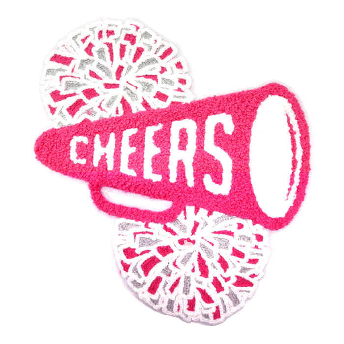 Cheers Cheerleader Pom Poms Megaphone Chenille Patch