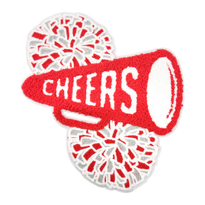 Cheers Cheerleader Pom Poms Megaphone Chenille Patch