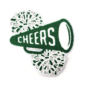 Cheers Cheerleader Pom Poms Megaphone Chenille Patch