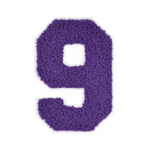 Load image into Gallery viewer, Varsity Number 0 to 9 Size 2.5, 4, 6, and 8 Inches Purple
