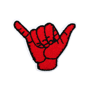 Bro Hand Hang Loose Sign in Multicolor Chenille Patch