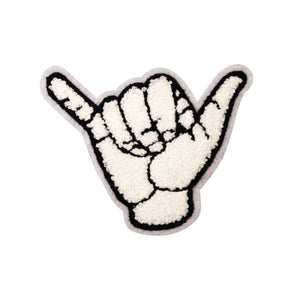 Bro Hand Hang Loose Sign in Multicolor Chenille Patch