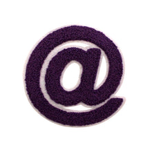 Load image into Gallery viewer, Varsity Letter Symbol Email @ Sign 4.4 inch Chenille Patch
