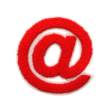 Load image into Gallery viewer, Varsity Letter Symbol Email @ Sign 4.4 inch Chenille Patch
