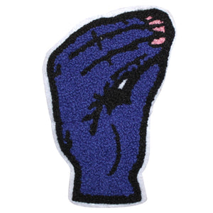 Italian Hand Pinched Fingers Gesture in Multicolor Chenille Patch