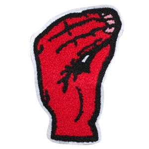 Italian Hand Pinched Fingers Gesture in Multicolor Chenille Patch