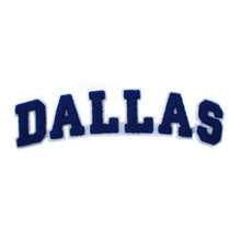 Load image into Gallery viewer, Varsity City Name Dallas in Multicolor Chenille Patch
