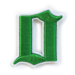 3D Old English Roman Font Number 0 to 9 Size 2, 3 inches Green Embroidery Patch