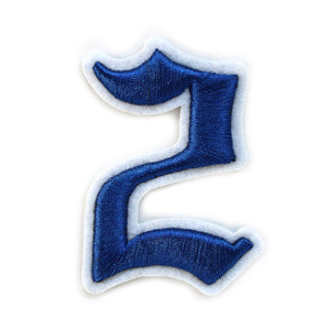 3D Old English Roman Font Number 0 to 9 Size 2, 3 inches Royal Blue Embroidery Patch