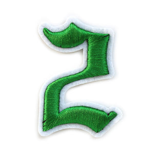 3D Old English Roman Font Number 0 to 9 Size 2, 3 inches Green Embroidery Patch